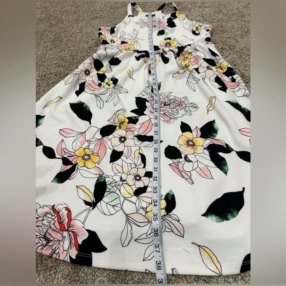 Torrid Mini Textured Knit Floral Skater Dress Sz 00 (10)M/L - Picture 6 of 8